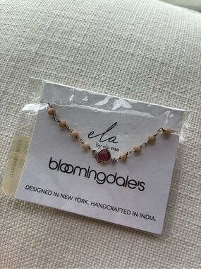 *NWT* Bloomingdale's Ela by Ela Rae Pink Stone Bracelet - Handcrafted in India